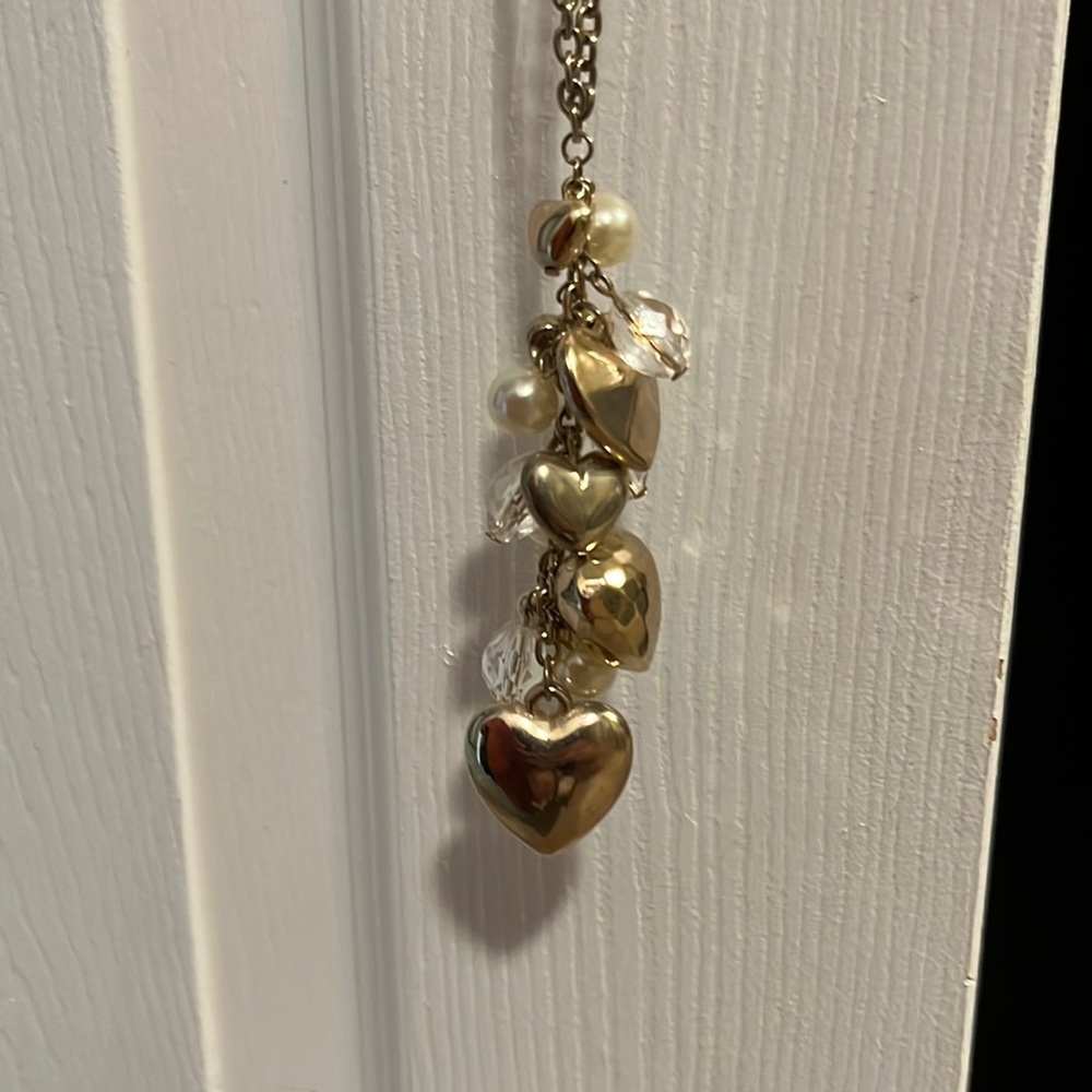 Long gold necklace